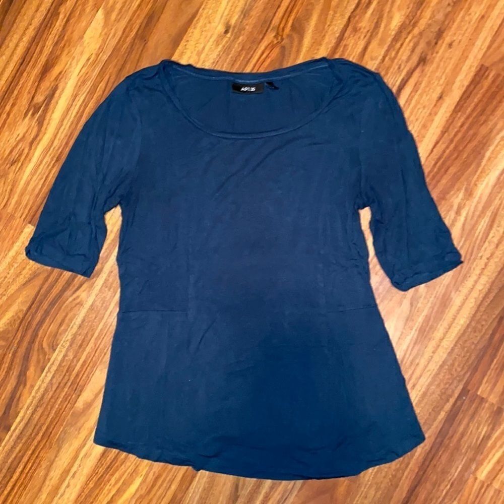 Apt. 9 Teal Short Sleeve Peplum Top Womens Size Medium